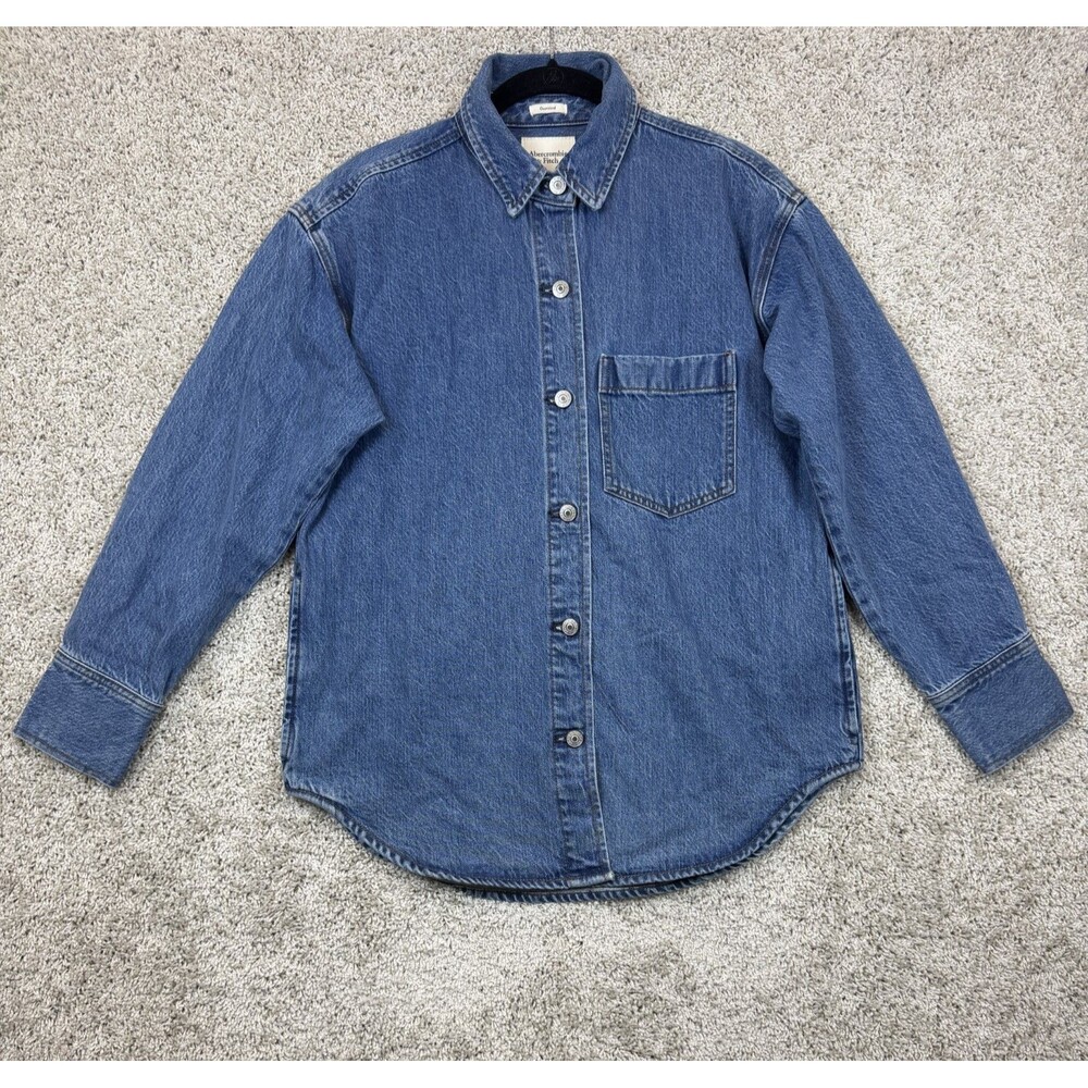 Abercrombie & Fitch The Big Shirt Men's S Oversized Blue Denim Button-Up
